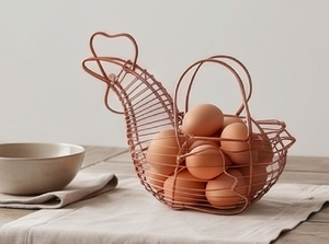 Porte-œufs en fer forgé en forme de poule couleur cuivre, accessoire de cuisine de qualité supérieure et présentoir élégant pour œufs - Product Image 6