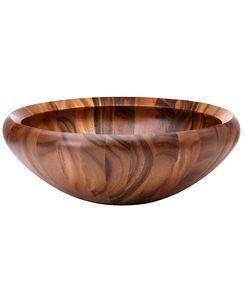 Bol de service en bois d'acacia écologique, design classique, fait main, non traité, léger, résistant à la chaleur, durable, bol à salade - Product Image 1