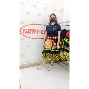 Custom 100% Cotton High Quality Embroidery Womens <b>Skirt</b> Midi High Waist A-Line Casual Floral Print Trendy Bohemia Work Elegant - Product Image 1