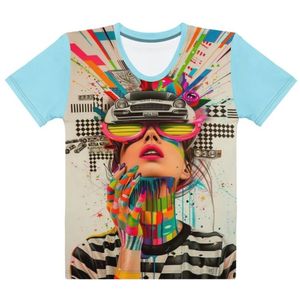 T-shirt unisexe à manches courtes et col rond, imprimé pop art, entièrement imprimé, 100% coton respirant, toutes saisons, coupe classique, OEM/ODM personnalisé - Product Image 2