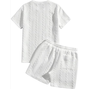Ensemble de survêtement tendance automne pour hommes grandes tailles, manches longues, respirant, antistatique, 100% coton tricoté, taille élastique - Product Image 2