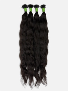 Deep Wave <b>Hair</b> Bundles Natural <b>Black</b> Human <b>Hair</b> Nano Tip <b>Extensions</b> - Product Image 3