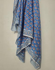 Paréo de plage en coton imprimé à la main pour femme, motif floral, style bohème - Product Image 5