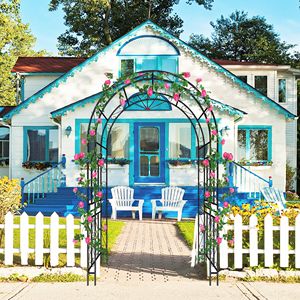 Arco da Giardino in Metallo Nero con Dimensioni L59 x L17.71 x H90.55, Supporto per Piante Rampicanti, Traliccio per Rose, Recinzione/Porta da Esterno - Product Image 6