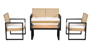 Juego de Muebles de Mimbre BeNK, el Más Vendido, para Jardín o Patio, Juego de 4 Piezas para Conversar - Product Image 2