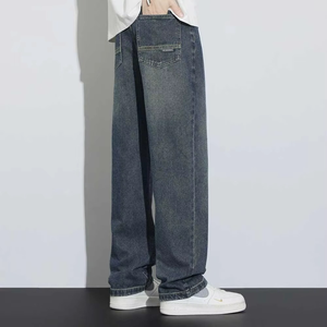 Service OEM – Jean en denim tissé décontracté, respirant, léger, coupe droite, taille mi-haute, pour garçons et hommes - Product Image 4