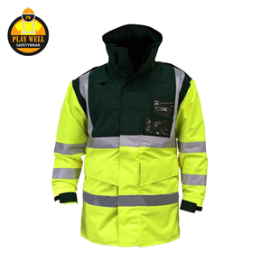 Veste de travail d'hiver haute visibilité pour hommes, réfléchissante, imperméable et respirante, vêtements de travail haute visibilité imperméables - Product Image 1