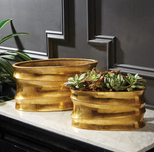 Maceta de metal de aluminio y latón ligero de diseño moderno para jardinería de verduras flores de temporada con recubrimiento en polvo al por mayor - Product Image 3