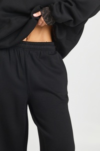 <b>Women</b> Black Wide Leg Sweatpants High Waist Drawstring Casual Loose Fit <b>Lounge</b> <b>Trousers</b> Straight Leg Jogger Pants Wholesale Wear - Product Image 4