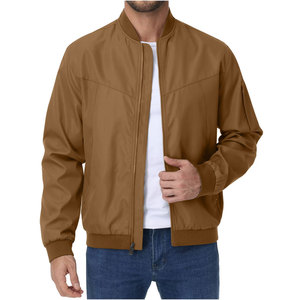 Chaqueta Bomber Ligera para Hombre, Estilo Casual y Elegante para Exteriores, Frente de Lona Sólida, para Trabajo, Vestir, Golf, Negocios, Rojo, Talla L - Product Image 1