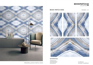 Azulejos de Cerámica con Efecto Mármol de Lujo, 600x1200mm, Sin Juntas, Acabado Brillante, para Recepción de Hotel, Vestíbulo Corporativo, Paredes Interiores - Product Image 4