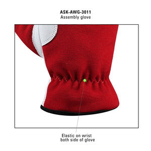 Gants de travail en cuir pour le jardinage, la mécanique, l'entrepôt, résistants aux chocs, doublure absorbant la transpiration, gants isolés pour conducteur, rouge - Product Image 5