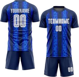Ensemble de maillots de football personnalisés pour adultes unisexes, couleur contrastée, sublimation, évacuation de l'humidité, manches courtes, uniforme de football - Product Image 2