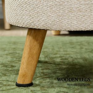 Round <b>Storage</b> Space Ottoman <b>Stool</b> with Footrest Convenient Footstool - Product Image 3