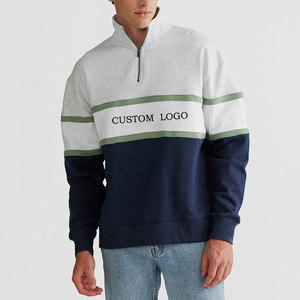 Sudadera de Cuello Alto con Cierre de Cremallera de un Cuarto para Hombre, con Bloques de Color, Ajuste Regular, Informal, Transpirable, para Otoño, con Logotipo Personalizado a Bajo Precio - Product Image 3