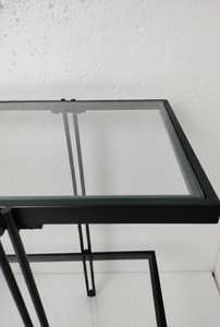 Modern 2 Tier Glass Console <b>Table</b> <b>Black</b> Metal Frame Rectangular Entryway <b>Sofa</b> <b>Table</b> Narrow Living Room Display Shelf - Product Image 4