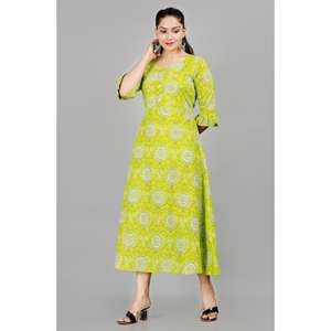 AARTI FASHION Traje Salwar Casual Holgado con Cuello Redondo y Manga Tres Cuartos para Uso Diario de Verano, Transpirable, con Estampado Floral Digital - Product Image 3