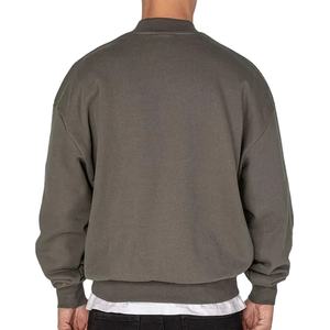 Sweat-shirt à col rond ample pour homme, jersey uni, personnalisable, à capuche, surdimensionné, manches longues, polyester/coton, imperméable - Product Image 6