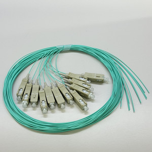 ราคาโรงงาน MM G652D สายไฟเบอร์ออปติก 12 เส้น แบบมีสี หุ้มด้วยวัสดุ LSZH ความยาว 1.5 เมตร สายพิกเทลไฟเบอร์ออปติก OM2 OM3 OM4 - Product Image 1