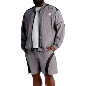 Nylon Bomber <b>Jacket</b> <b>Lightweight</b> Training Outerwear Zip Up Casual Sports <b>jacket</b> for men Wholesale Custom windbreaker short set - Product Image 5