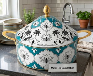 Artisan Crafted Stainless Steel Casserole <b>Pot</b> Superior Quality Unique Damask Design Luxury Hot <b>Pot</b> Serving Dish Food Warmer <b>Pots</b> - Product Image 3