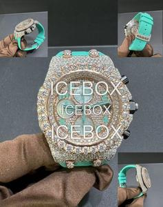 Reloj Digital Personalizado de Acero Inoxidable con Incrustaciones de Diamantes VVS Moissanite, Estilo Hip-Hop, Cristal Resistente al Agua 10 Bar, Cierre de Pulsera - Product Image 1