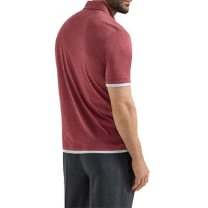 Chemise de luxe pour homme en jersey de soie et coton, personnalisable, col chemise, effet superposé, légère, respirante, manches courtes - Product Image 2