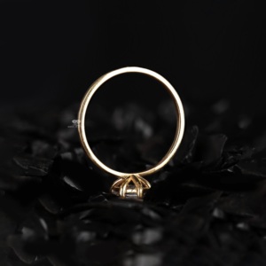 Elongated <b>Hexagon</b> Lab Grown Diamond Solitaire Engagement Ring 14K Gold Geometric Diamond Bridal Ring Wedding Wholesale Jewelry - Product Image 6