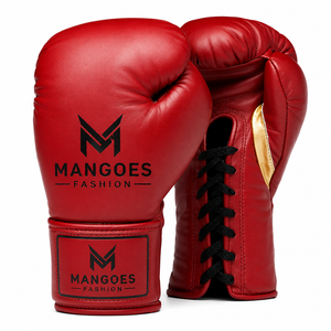 Professional Real Leather Laced Boxing Gloves for Kickboxing Muay Thai Sparring-Breathable Quick Drying Non-Slip - Product Image 3