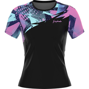Unisex <b>Black</b> Short Sleeve Rash Guard Quick Dry Polyester <b>Compression</b> <b>Shirt</b> with UPF50+ Eco-Friendly & Anti-Bacterial Features - Product Image 3