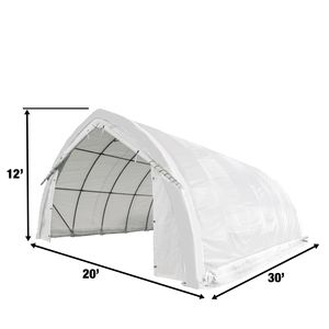 TMG ST2031PV (Previo) Telo di Copertura per Auto in PVC Resistente da 17 once, 6x9 Metri, con Porte di Accesso, Parete ad Arco e Tetto a Falda, per Riparo e Stoccaggio - Product Image 3