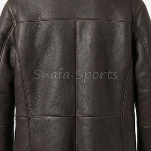 Vestes en cuir véritable pour hommes, personnalisables, style vintage, en peau de mouton, chaudes, en fausse fourrure, teintes unies, pour l'hiver, vente en gros - Product Image 5