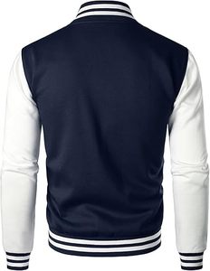 TANVEX Veste universitaire homme bleu marine personnalisable avec logo, style streetwear, respirante, pour l'hiver - Product Image 2