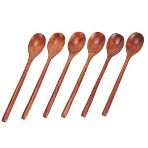 Juego de Cucharas de Madera Hechas a Mano, Forma Ovalada, Pulimentadas, Rústicas, Naturales, Duraderas, Utensilios de Cocina para Uso Doméstico - Product Image 4