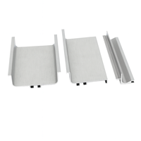 Profilé carré en aluminium avec entretoise intégrée, profilé Gola pour poignée, pour décorations de portes d'armoires de cuisine, découpe sur mesure, argenté