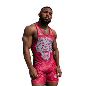 Custom 100% Polyester Wrestling <b>Singlet</b> Printed Weightlifting Uniform and Fight Jersey OEM Custom <b>Men's</b> Wrestling Jerseys - Product Image 3