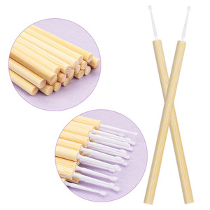Bamboo Disposable <b>Micro</b> Brush Mascara Wand Swab for Eyelash <b>Extension</b> Makeup Brush Tool - Product Image 1