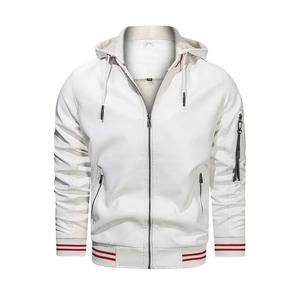Blouson en cuir pour homme, printemps-automne, pour moto, épais, coupe-vent, imperméable, doublure en coton, style urbain - Product Image 3