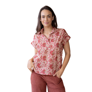 Camisa Estampada para Mujer, Tela Suave, Estilo Casual con Diseño Moderno - Product Image 3
