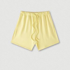 Shorts en coton tissé pour homme, écologiques, couleur corail unie, à cordon de serrage, taille mi-haute, séchage rapide, décontractés, pour la gym - Product Image 5