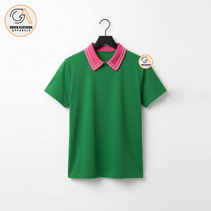 เสื้อยืดผู้หญิงสีชมพูเขียว คอโอ แขนสั้น ทรงปกติ ผ้าฝ้าย 100% เป็นมิตรกับสิ่งแวดล้อม ระบายอากาศได้ดี - Product Image 1