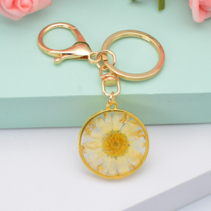 Porte-clés en résine pressée de haute qualité, forme personnalisée, fait main, avec décoration de fleurs séchées, très vendu - Product Image 5
