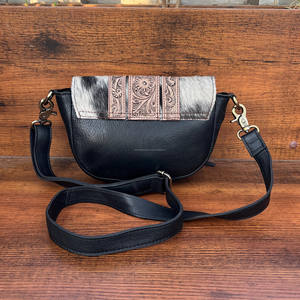 Real Handcrafted Carved Cowhide Fur Hand Tooled Leather Sling Bag Carving Bohemian Bags Hot Selling Bags for Women's Use - Product Image 4