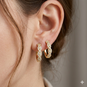 Trendy Fashion 925 <b>Silver</b> Gold Plated Minimalist Pave <b>Set</b> Moissanite Zig-Zag Shaped Huggie Hoop Bridesmaid <b>Studs</b> <b>Earrings</b> Women - Product Image 3