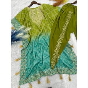 Hermoso Caftán Estampado con Conjunto de Dhoti XL para Fiestas - Product Image 4