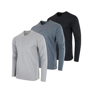 T-shirt Homme Bleu Marine Personnalisé en Gros, Col Contrastant, Col Rond, Manches Longues, Coton Jersey, Coupe Oversize Décontractée - Product Image 5
