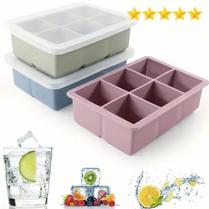 Grand moule à glaçons en silicone, sans BPA, qualité alimentaire, souple, 6/8 cavités, facile à démouler, glaçons à dissolution lente pour whisky - Product Image 1
