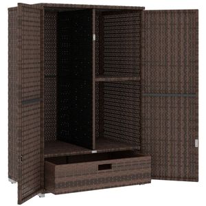 Armadio/Mobiletto Contenitore da Esterno Marrone Misto, Scaffale Durevole per Attrezzi da Esterno - Product Image 5