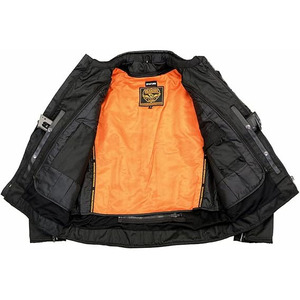 Chaqueta de Motocicleta SAMROZ SPORTS Unisex de Cuero Negro Acolchado con Textil de 220g para Todas las Temporadas, con Estampado por Transferencia de Calor y Manga Larga - Product Image 5