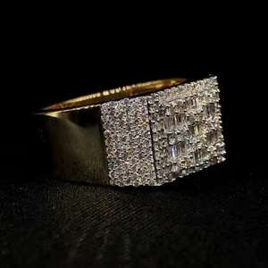 Bague de fiançailles solitaire Luxira Jewels en moissanite de laboratoire, style hip-hop rhodié, pour homme, élégance intemporelle, mariage - Product Image 4